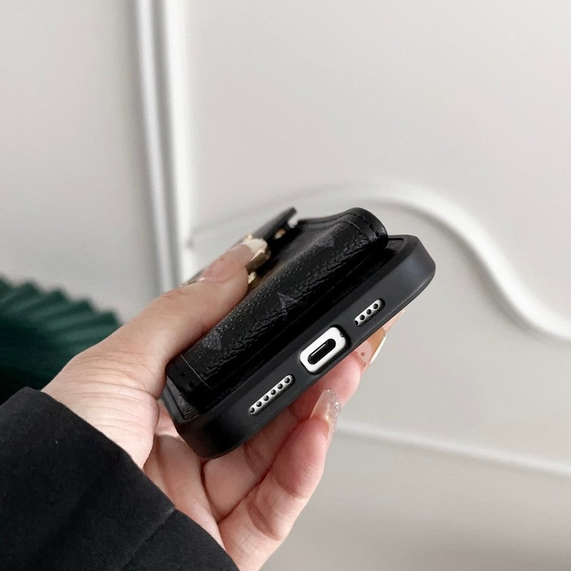 Luksus Card Bag Color iPhone-deksel