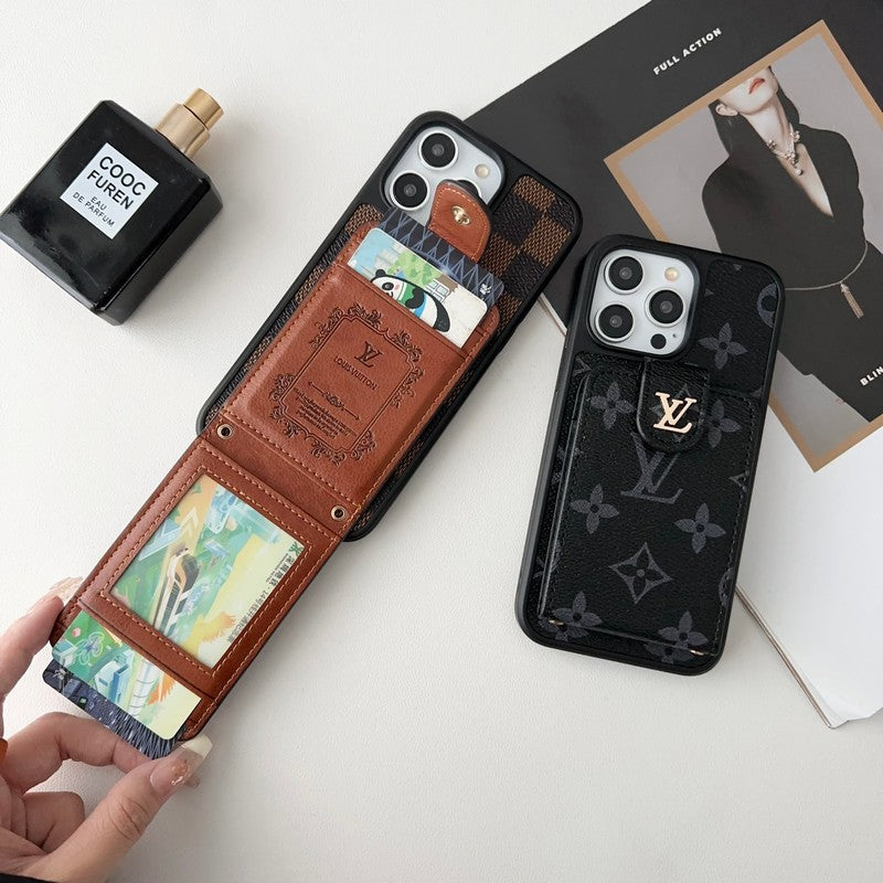 Luksus Black & White Card Bag iPhone-deksel