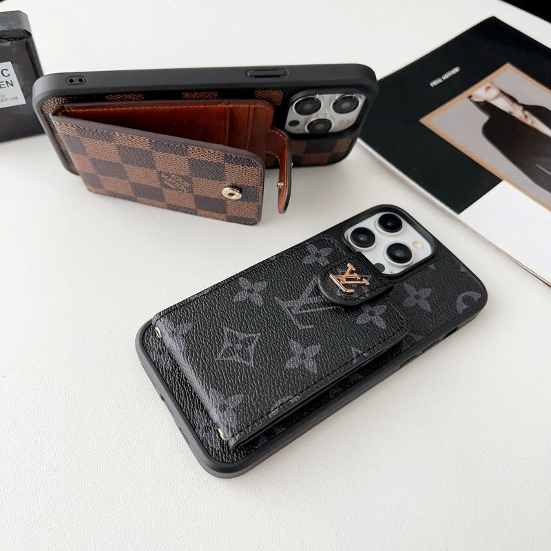 Luksus Black & White Card Bag iPhone-deksel