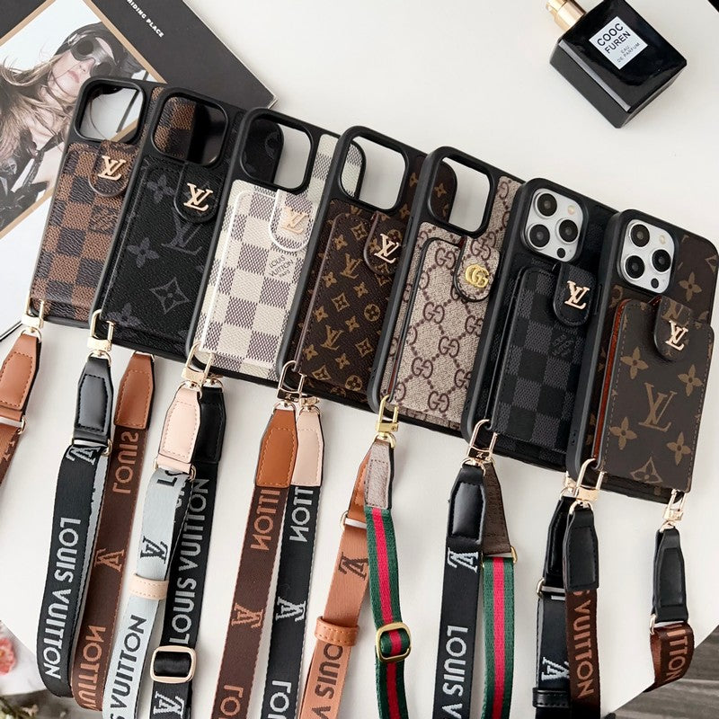 Premium Card Bag Crossbody Chain iPhone Case