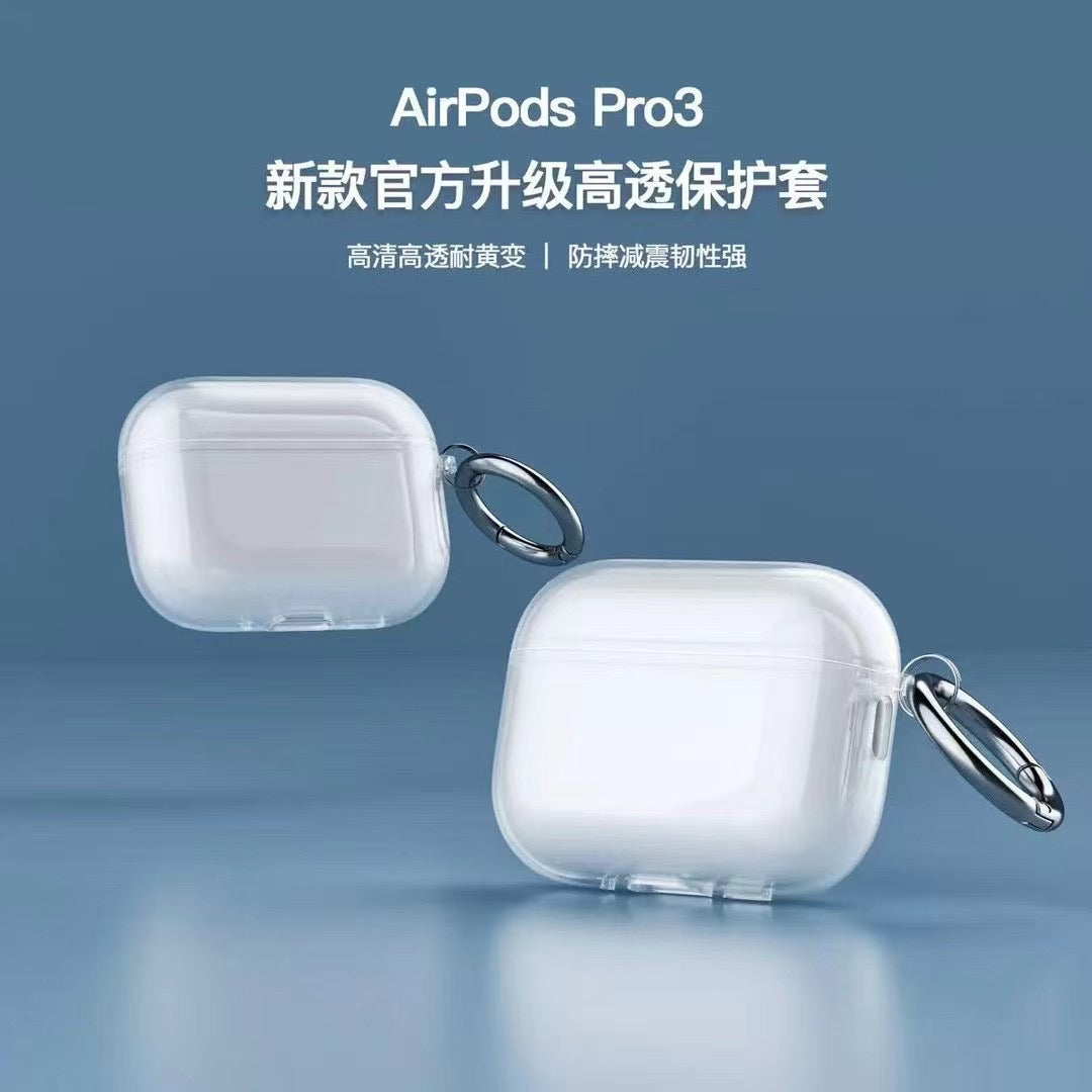 Transparente AirPods-Hülle mit Metallhaken