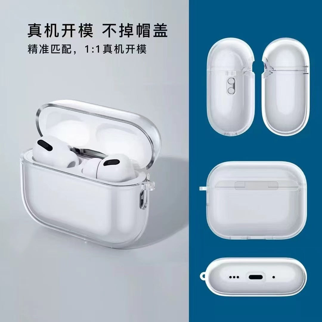Transparente AirPods-Hülle mit Metallhaken