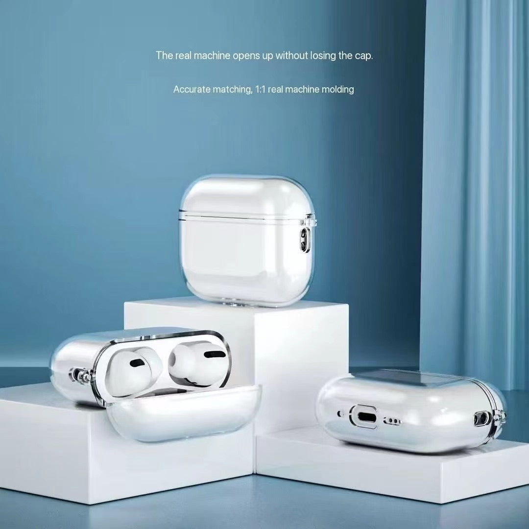 Transparente AirPods-Hülle mit Metallhaken