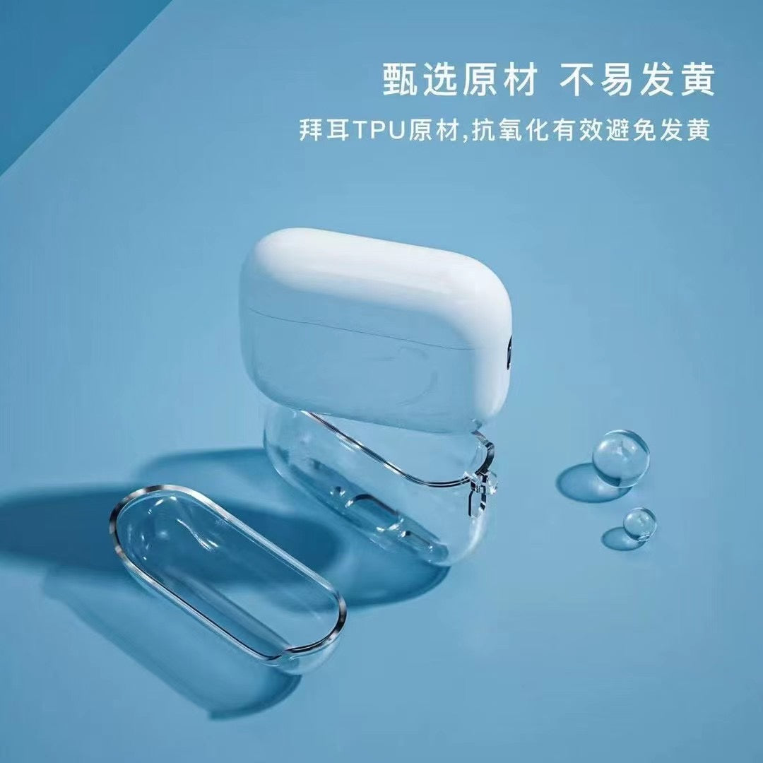 Transparente AirPods-Hülle mit Metallhaken