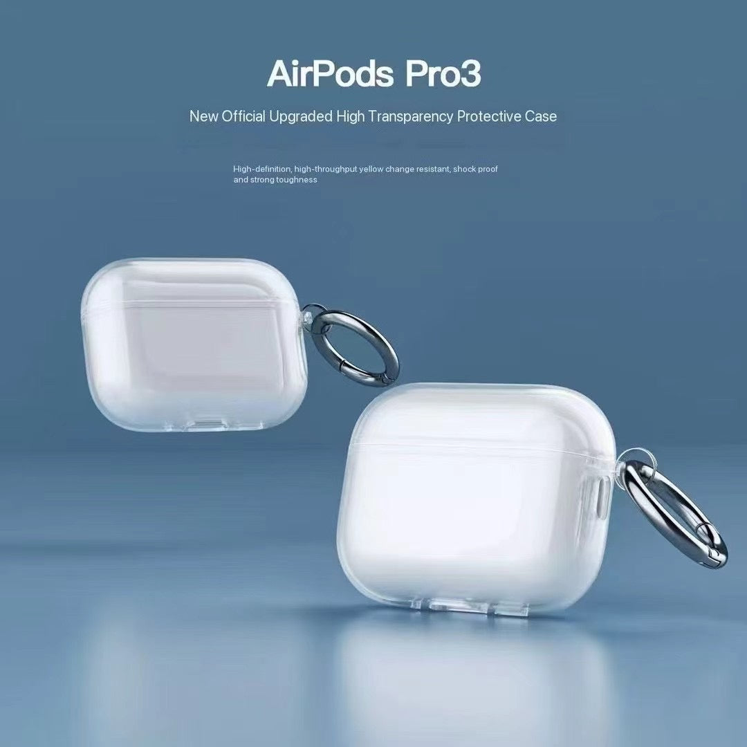 Transparente AirPods-Hülle mit Metallhaken