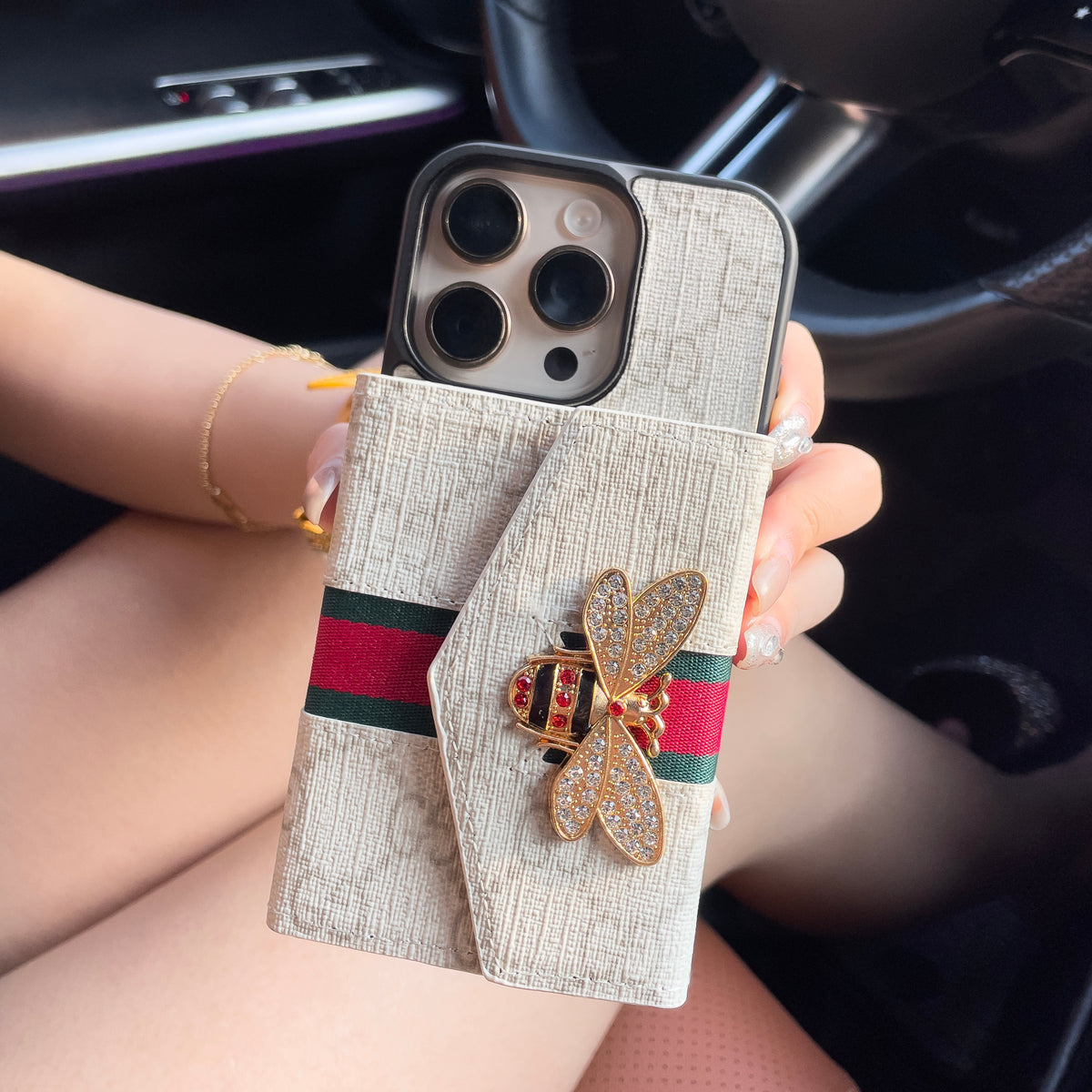 Premium Advanced Crossbody iPhone-deksel med kortholder og skulderstropp