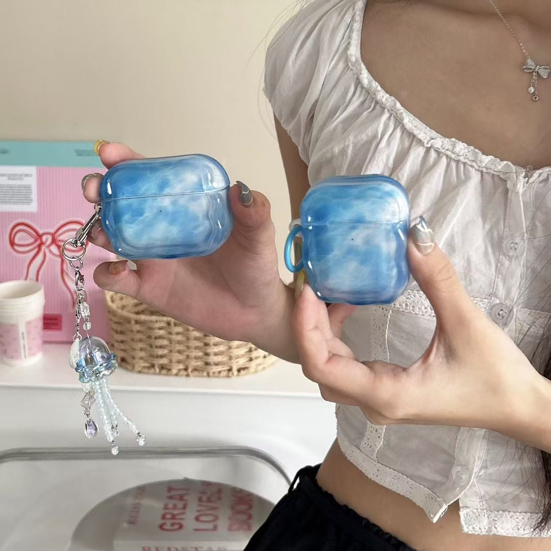 Blue Sky AirPods pouzdro s jelly Beaded Charm