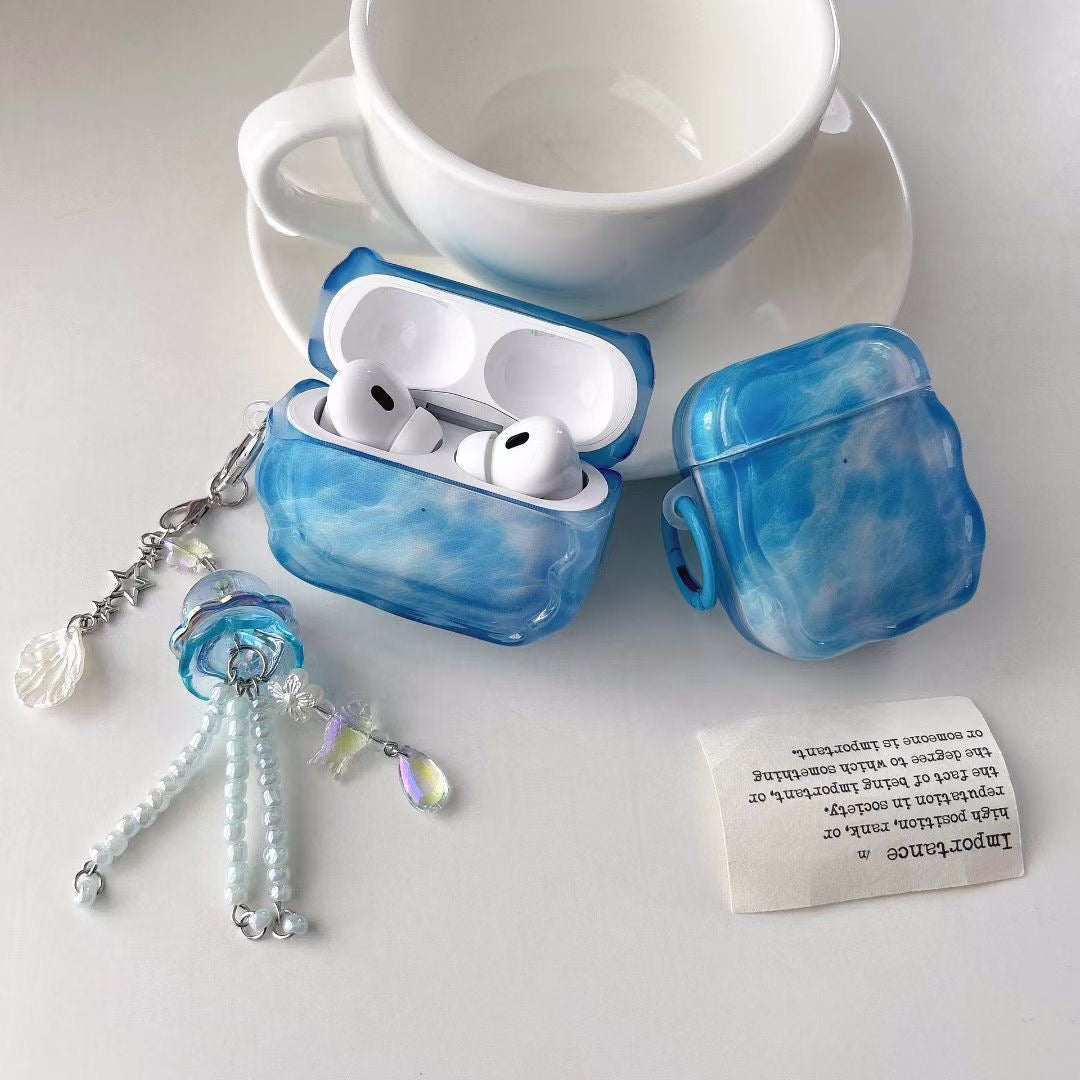 Blue Sky AirPods pouzdro s jelly Beaded Charm