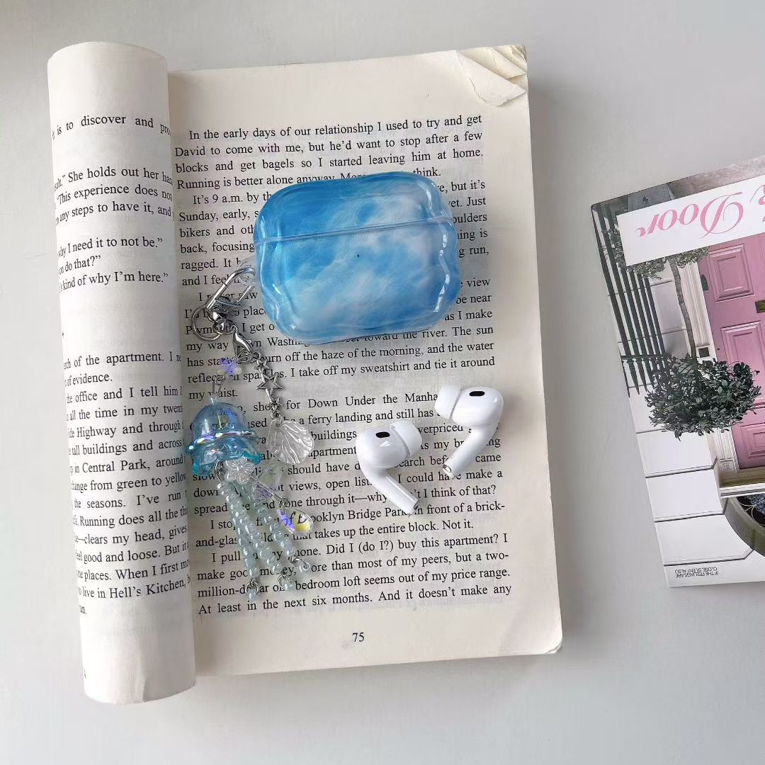 Blue Sky AirPods pouzdro s jelly Beaded Charm