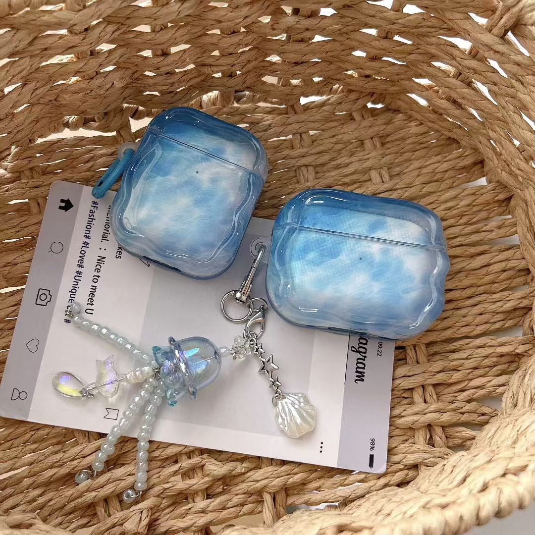 Blue Sky AirPods pouzdro s jelly Beaded Charm