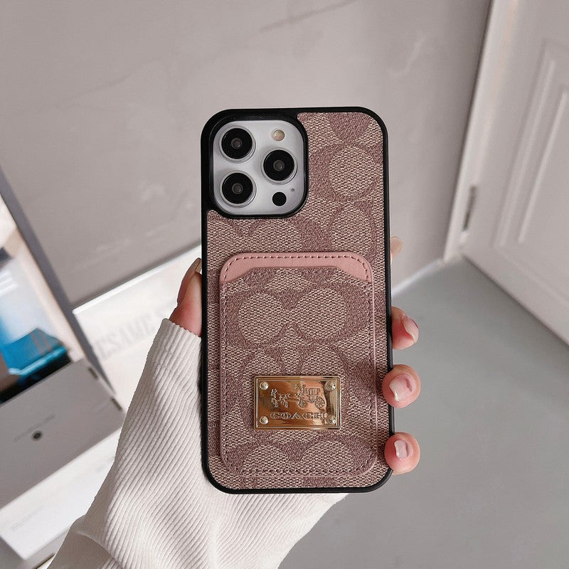 Klassisk kortveske til iPhone i skinn