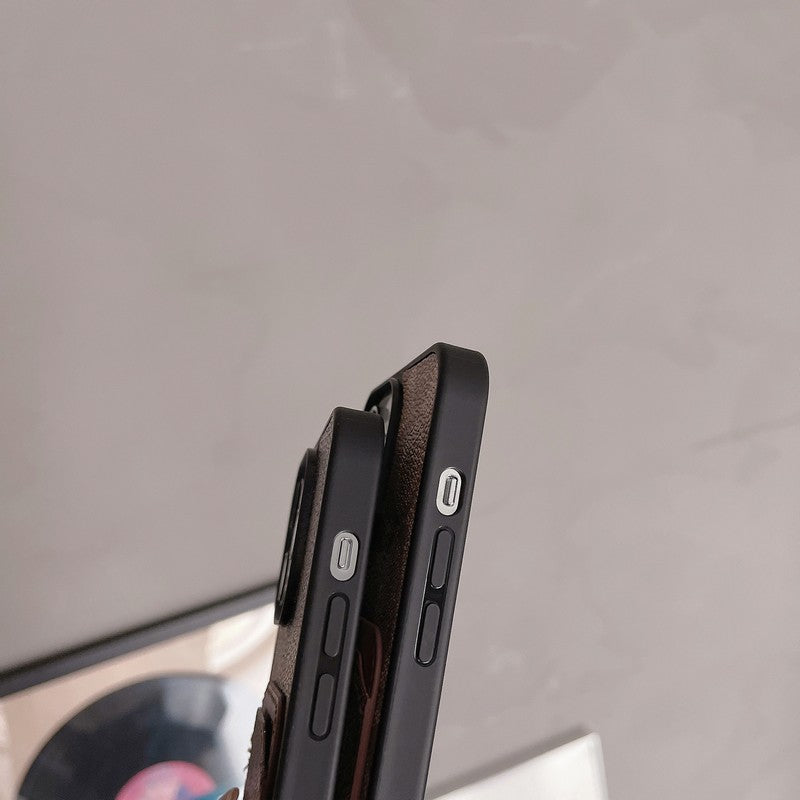 Klassisk kortveske til iPhone i skinn