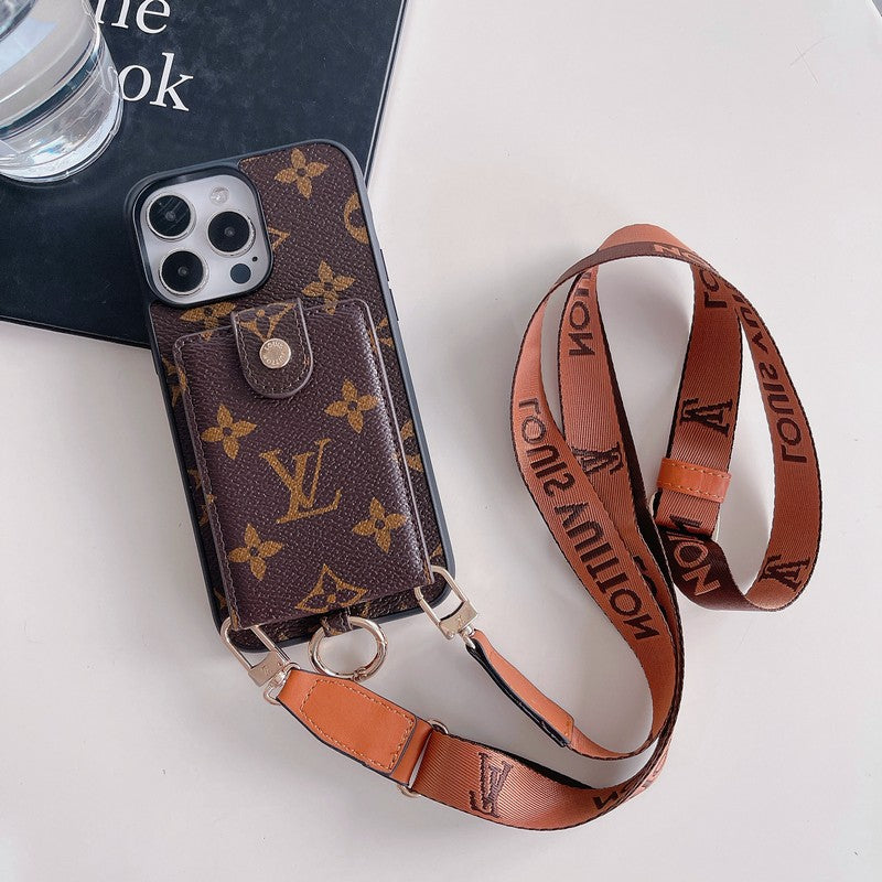 Luxuskártyatáska klasszikus láncos iPhone tok