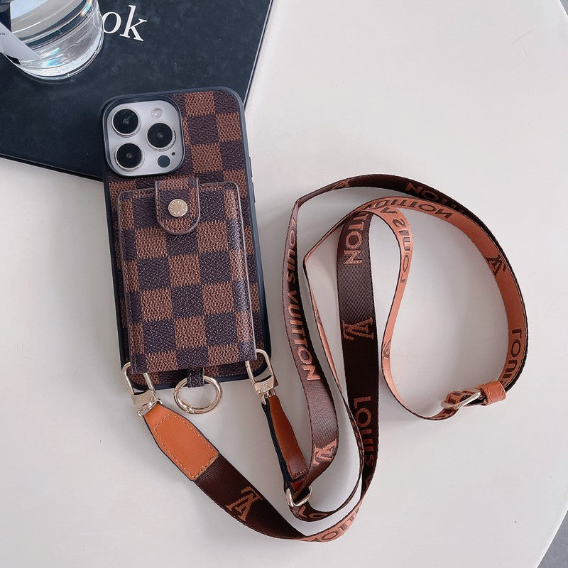 Luxuskártyatáska klasszikus láncos iPhone tok
