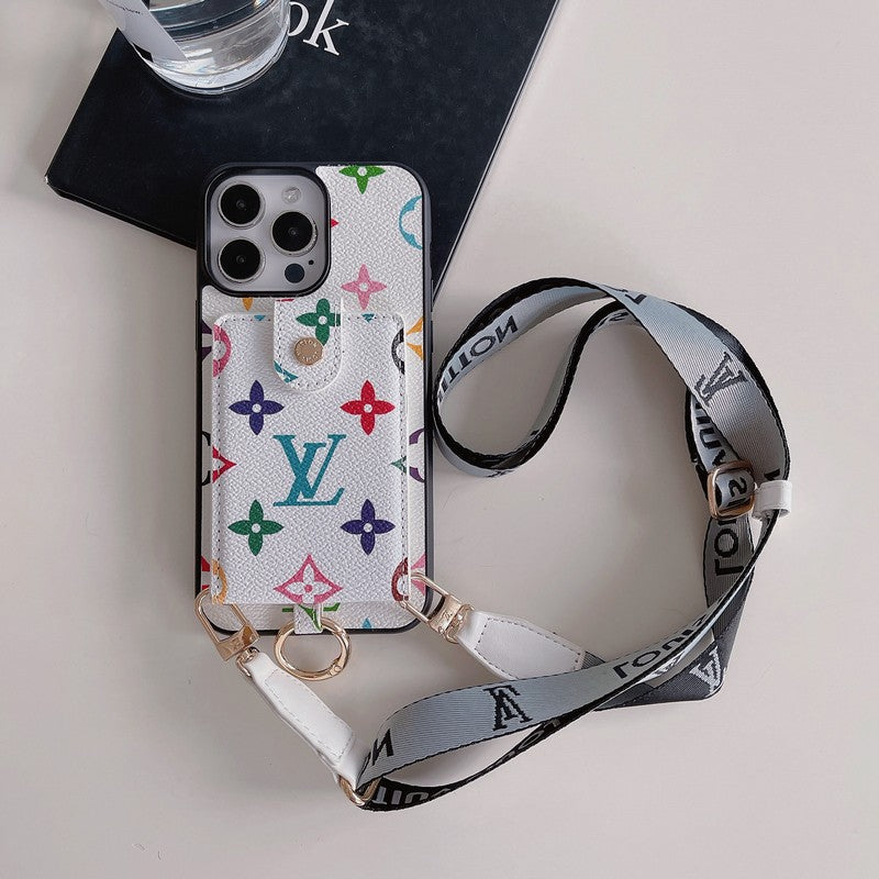 Luxuskártyatáska klasszikus láncos iPhone tok