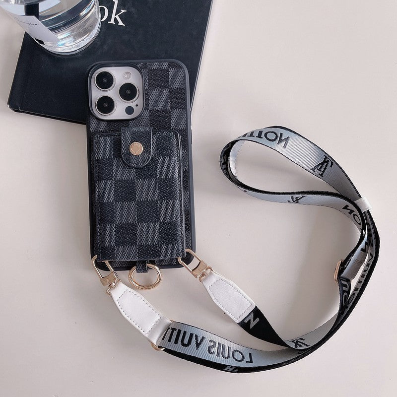 Luxuskártyatáska klasszikus láncos iPhone tok