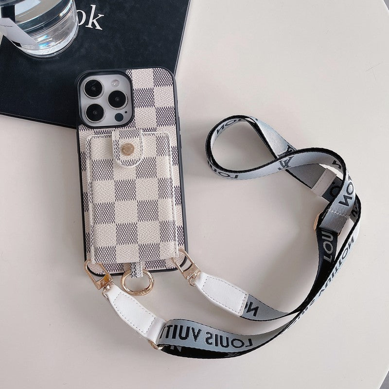 Luxuskártyatáska klasszikus láncos iPhone tok