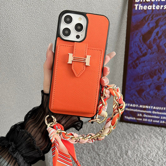 حقيبة بطاقة H والأوشحة الجلدية لفون iPhone