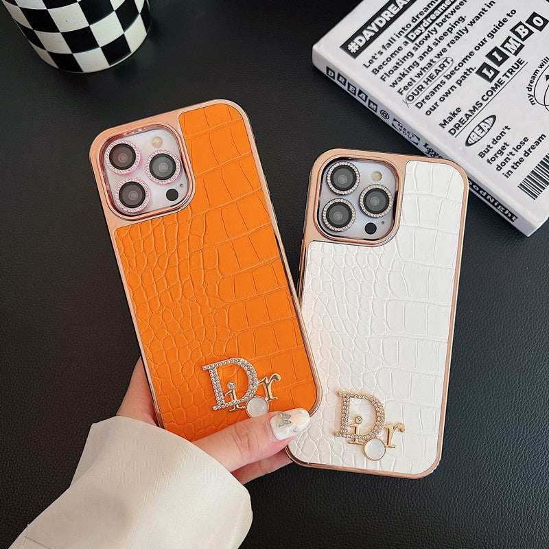Fashion Diamond Logo Rose Gold iPhone-deksel