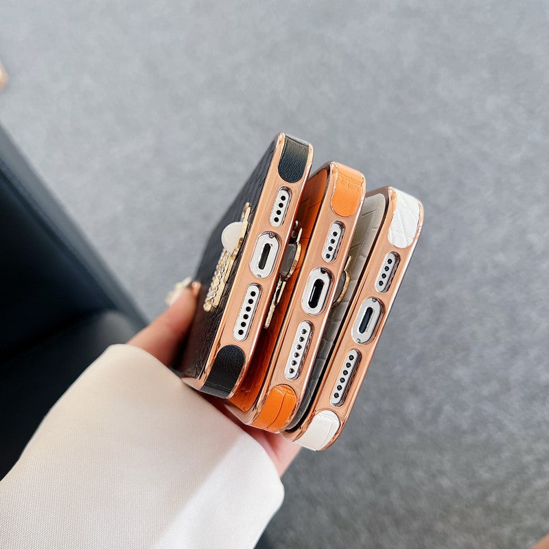 Fashion Diamond Logo Rose Gold iPhone-deksel