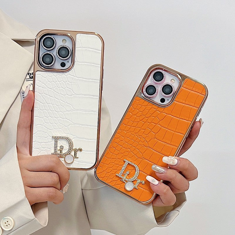 Fashion Diamond Logo Rose Gold iPhone-deksel