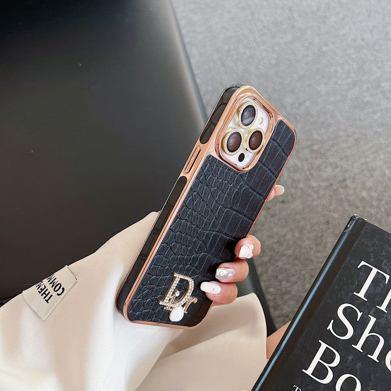 Fashion Diamond Logo Rose Gold iPhone-deksel