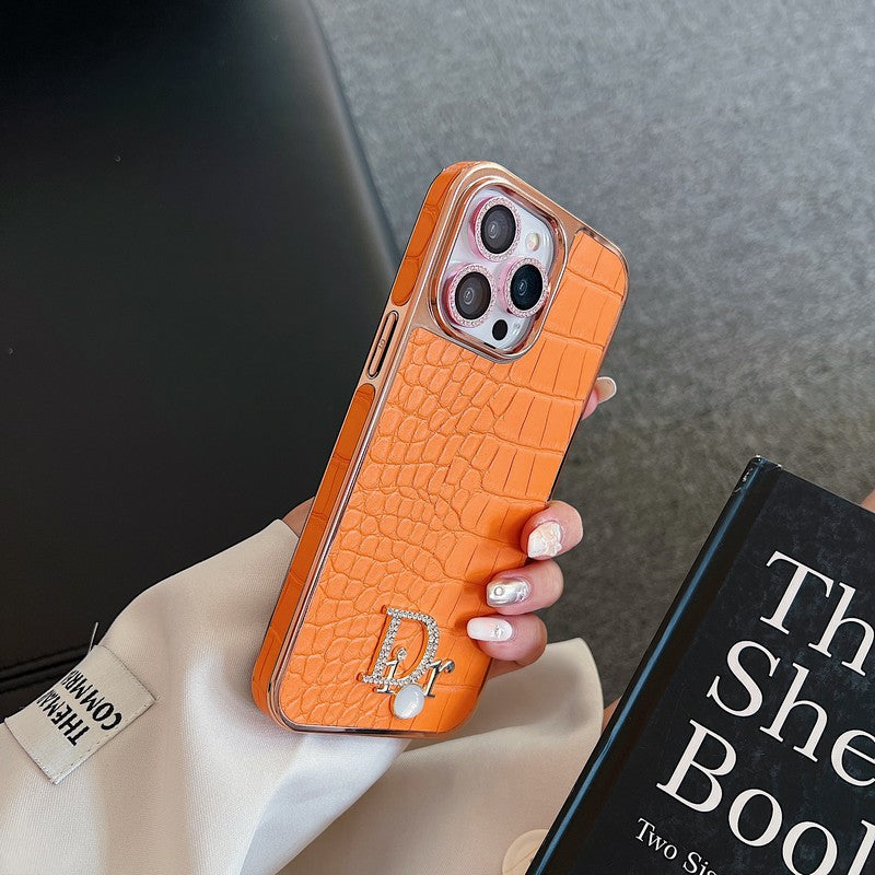 Fashion Diamond Logo Rose Gold iPhone-deksel