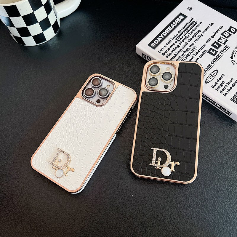 Fashion Diamond Logo Rose Gold iPhone-deksel