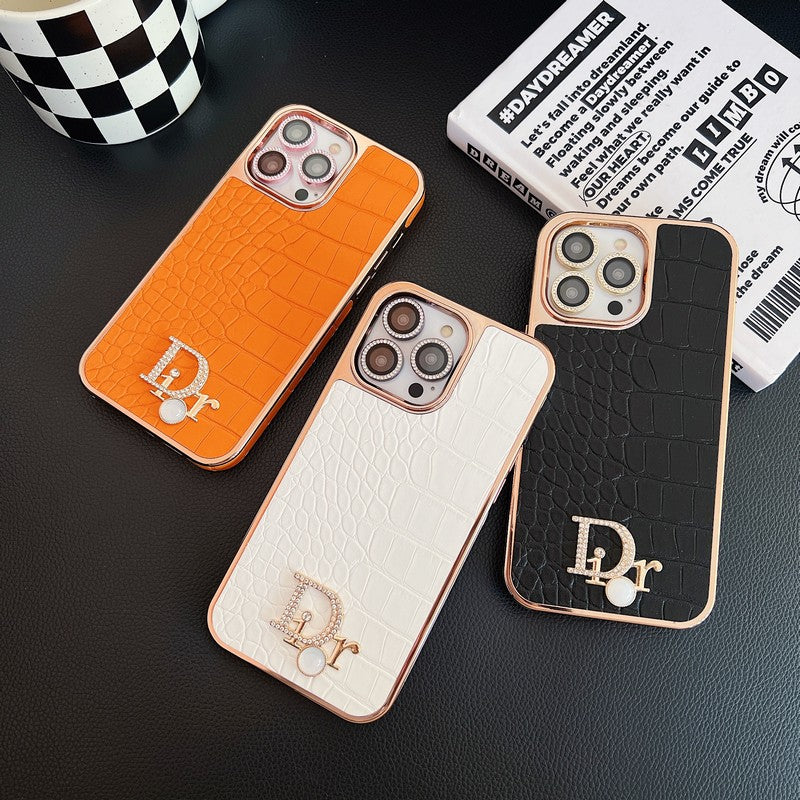 Fashion Diamond Logo Rose Gold iPhone-deksel