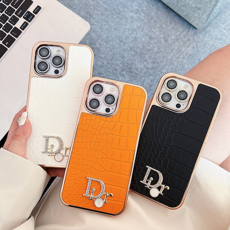 Fashion Diamond Logo Rose Gold iPhone-deksel
