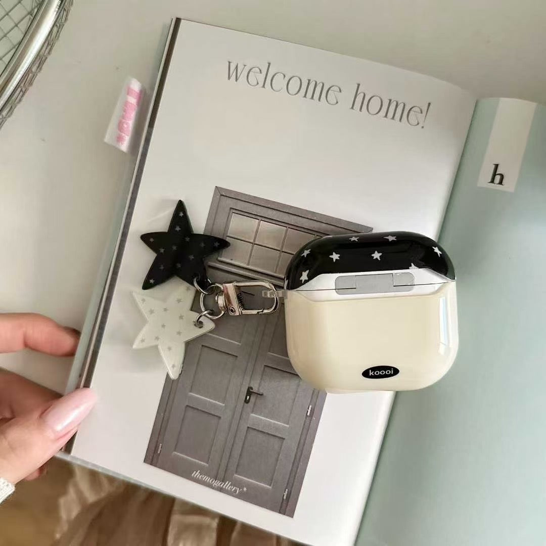 Starry Night AirPods 케이스, 참 – 블랙 & 화이트