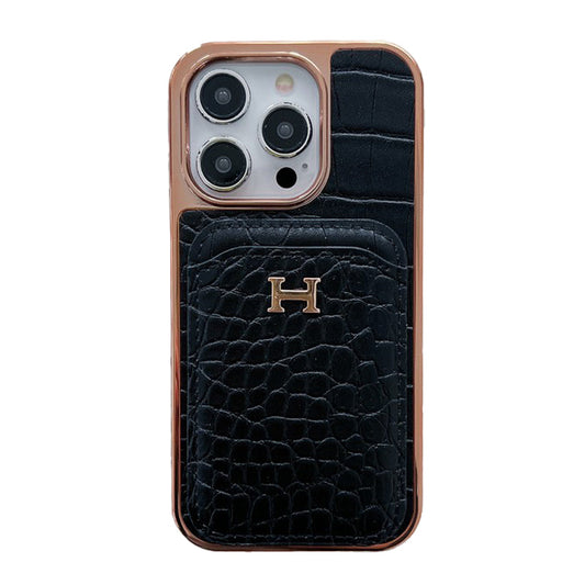 H Rose Gold bőr iPhone tok
