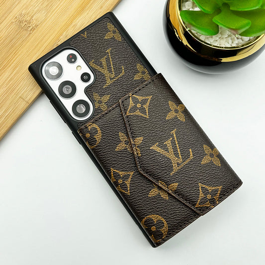 Luxusmarken-Leder-Geldbörsen-Kartenhalter-Hülle für Samsung Galaxy S25/24/23-Serie