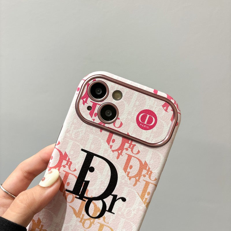 Mote-hvitt og brunt skinn-iPhone-deksel
