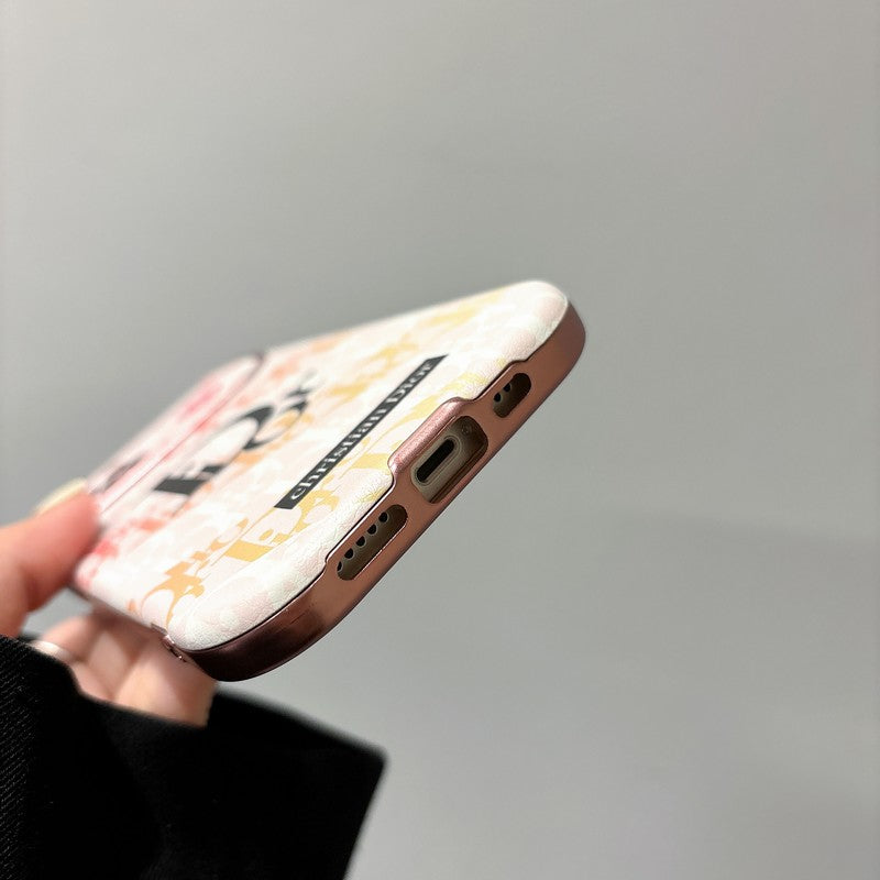 Mote-hvitt og brunt skinn-iPhone-deksel