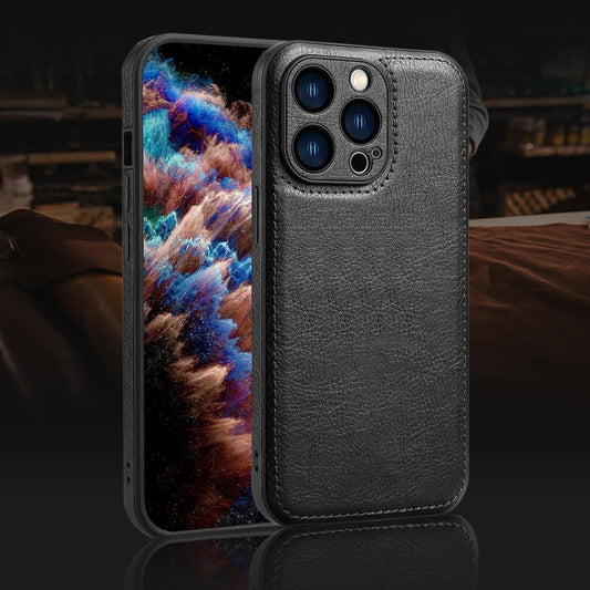 Premium vintage læder iPhone-cover – Soft Touch stødsikkert beskyttelsescover