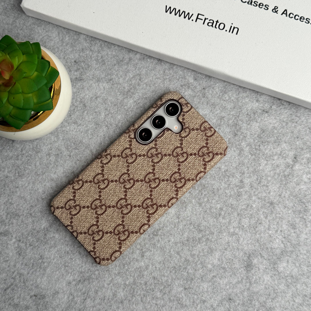 Préimh Só Pattern Pu Cás Leathar Do Samsung Réaltra