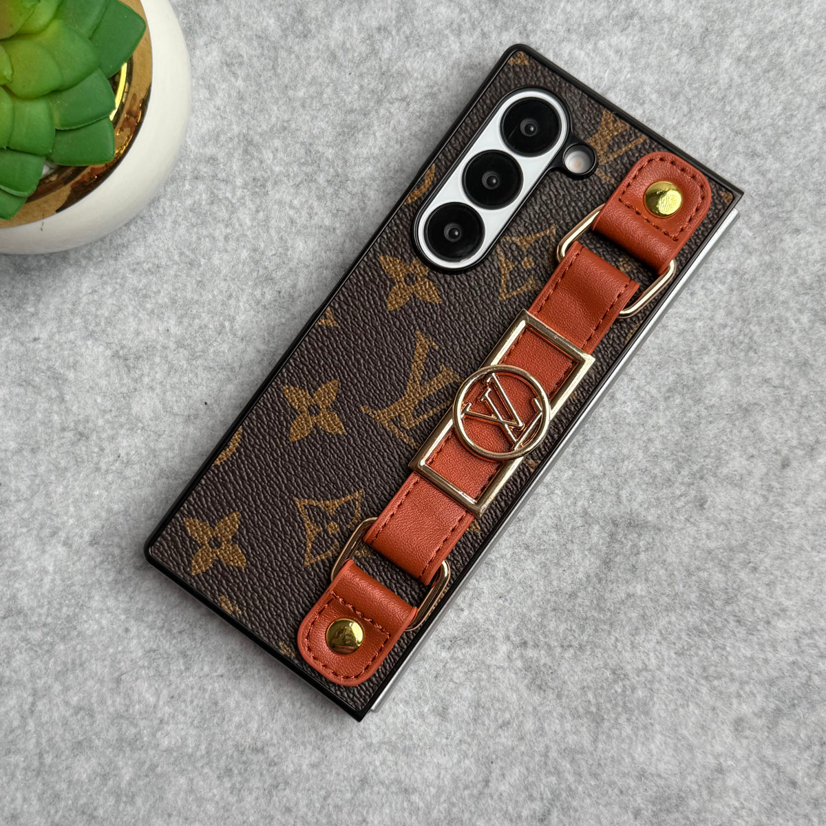 Lyxmärke Strap Holder Fodral För Samsung Z Fold 7-4
