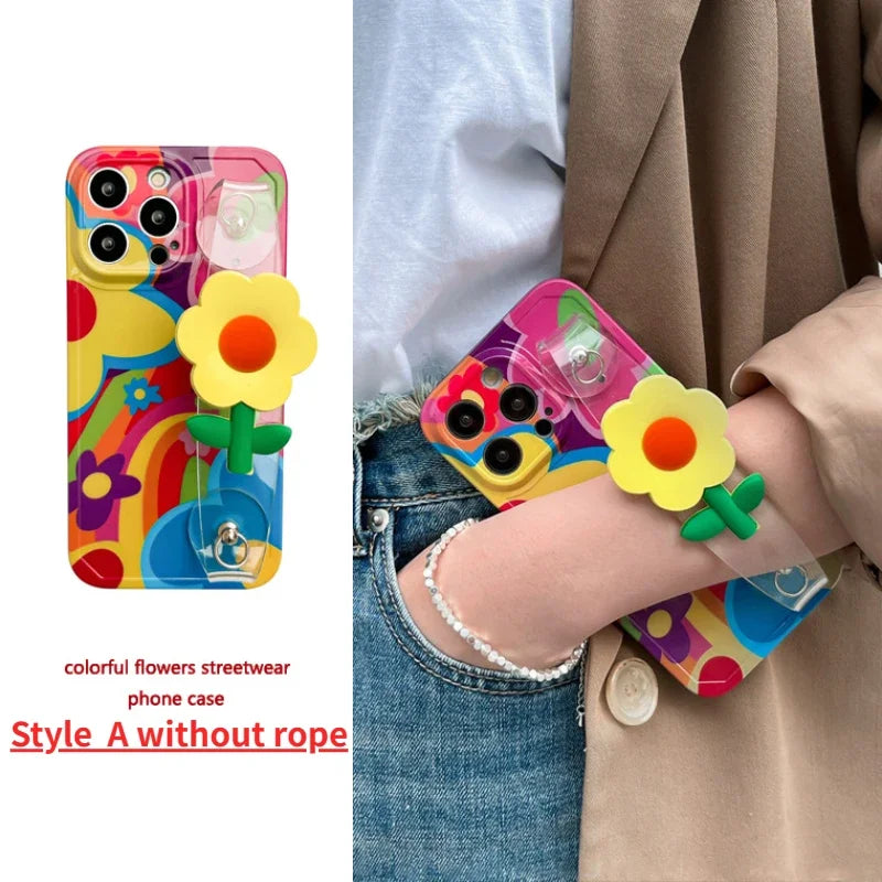 Ovitek za iPhone z rožo in vrvico