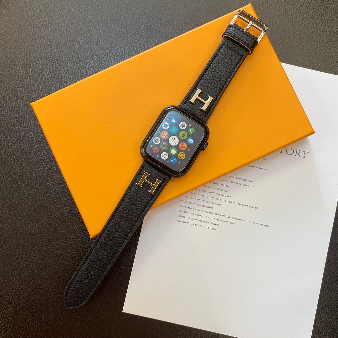 Apple-Watch-Armband aus echtem Musterleder
