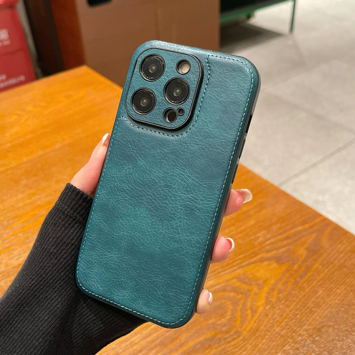 Premium vintage lær iPhone-deksel – Soft Touch støtsikkert beskyttelsesdeksel