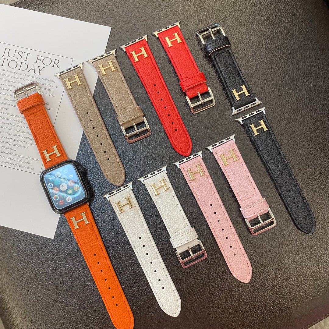 Apple-Watch-Armband aus echtem Musterleder