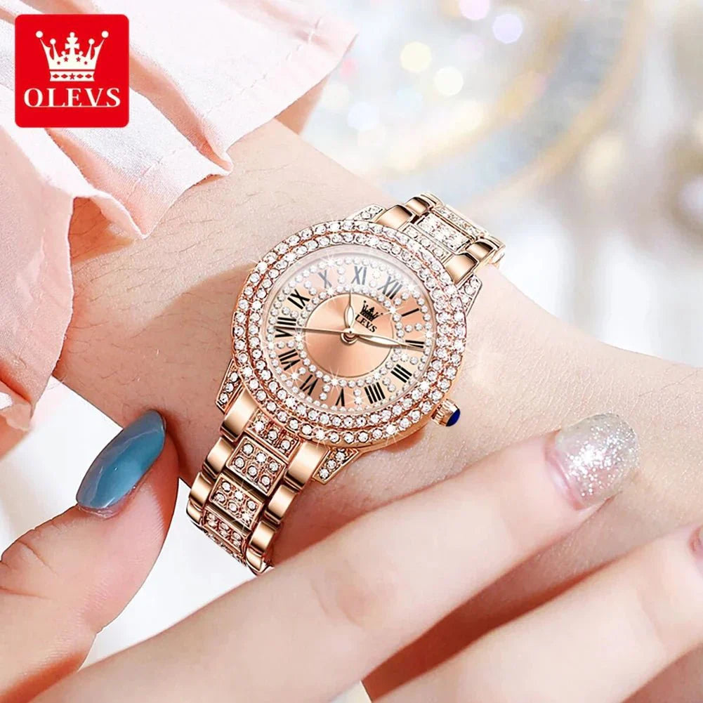 Diamond Éclat - Luxe Roman Dial Quartz Watch