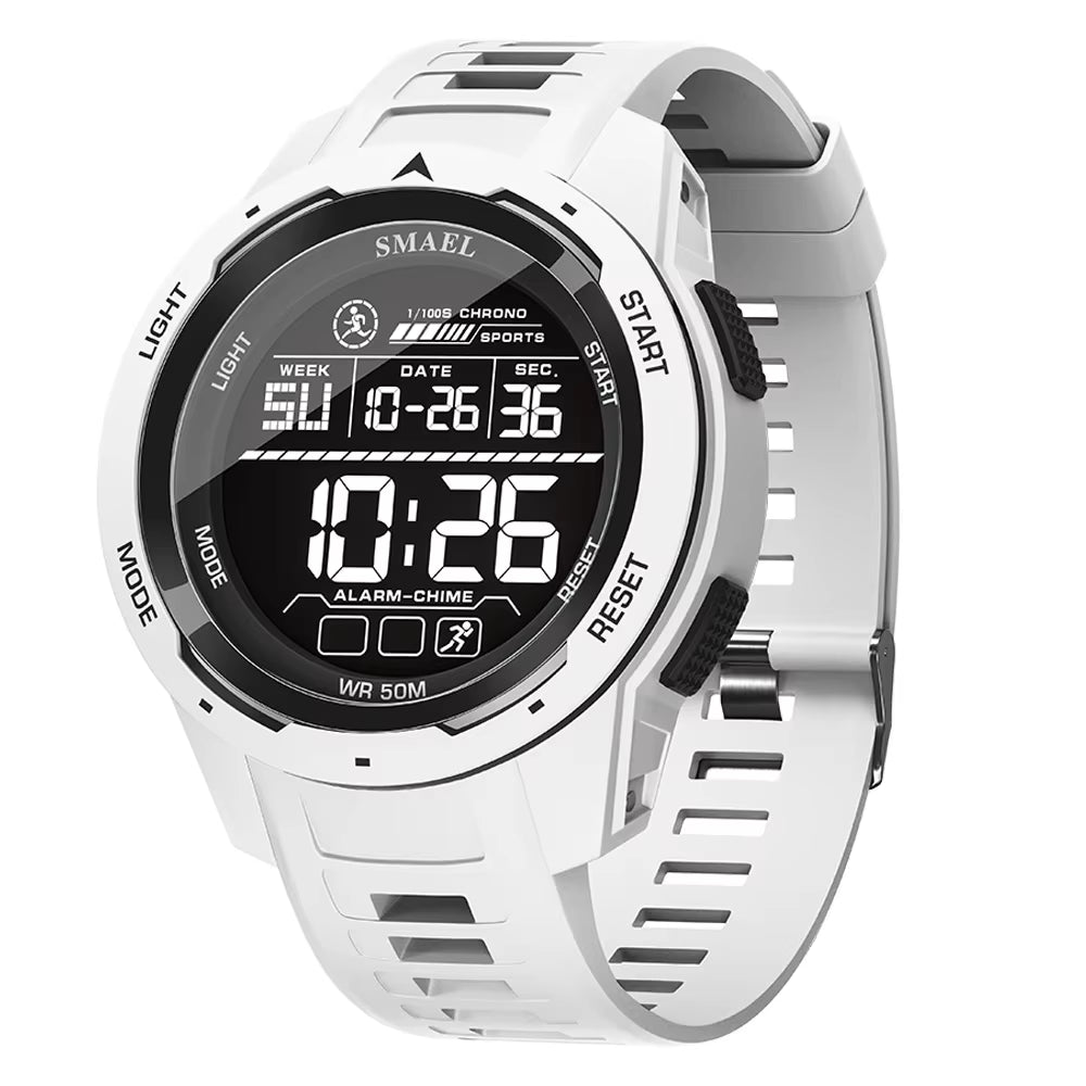Eleve su estilo con el reloj deportivo digital 8105: ¡cronómetro LED resistente al agua hasta 50 m!