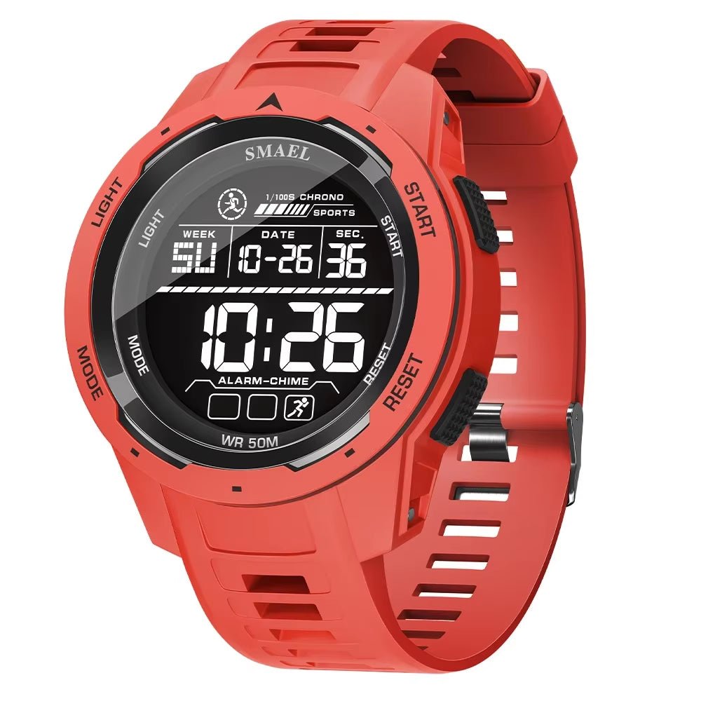 Eleve su estilo con el reloj deportivo digital 8105: ¡cronómetro LED resistente al agua hasta 50 m!