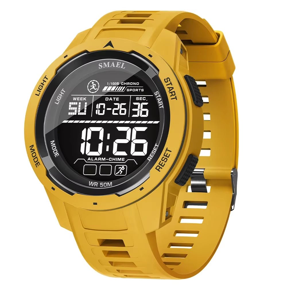 Eleve su estilo con el reloj deportivo digital 8105: ¡cronómetro LED resistente al agua hasta 50 m!