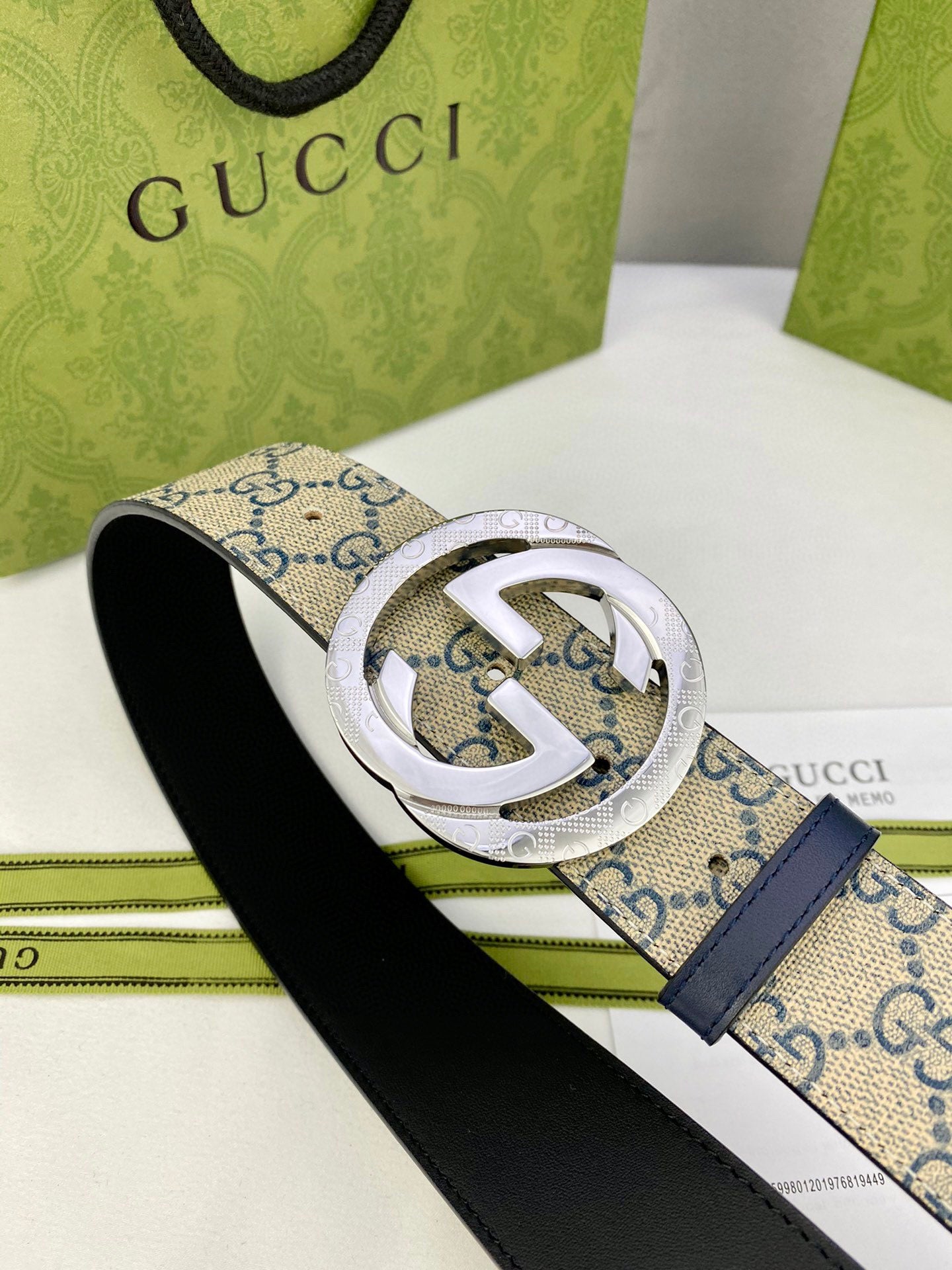GG Classic Men's Belt Gold Buckle & Silver Buckle