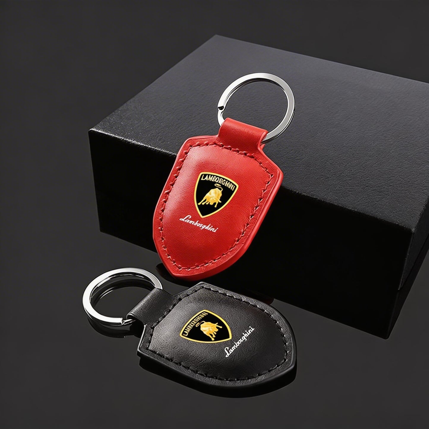 Breloc din piele naturală cu emblema emblemei Lamborghini