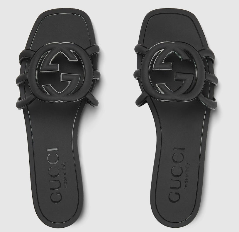 Minimal Luxe Double G Logo Slides – Smarte flade hverdagssandaler