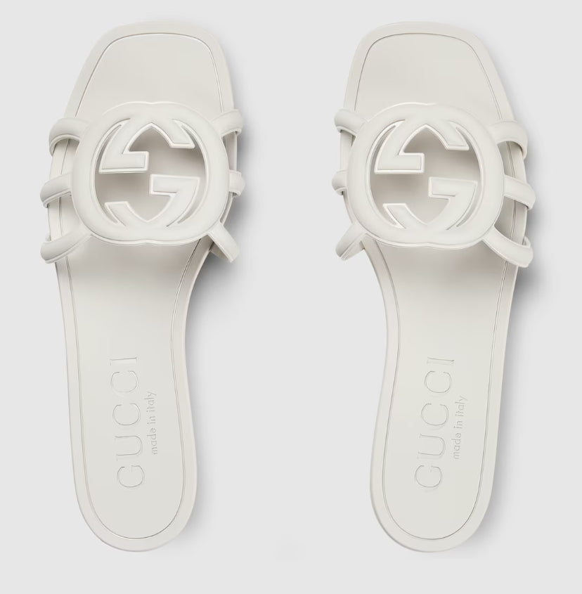 Minimal Luxe Double G Logo Slides – Smarte flade hverdagssandaler